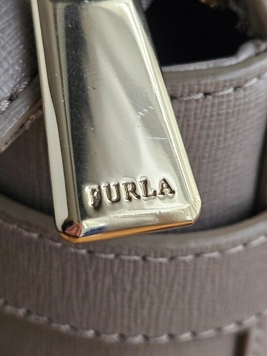 Furla structured grey taupe Satchel with removable strap - Picture 11 of 14